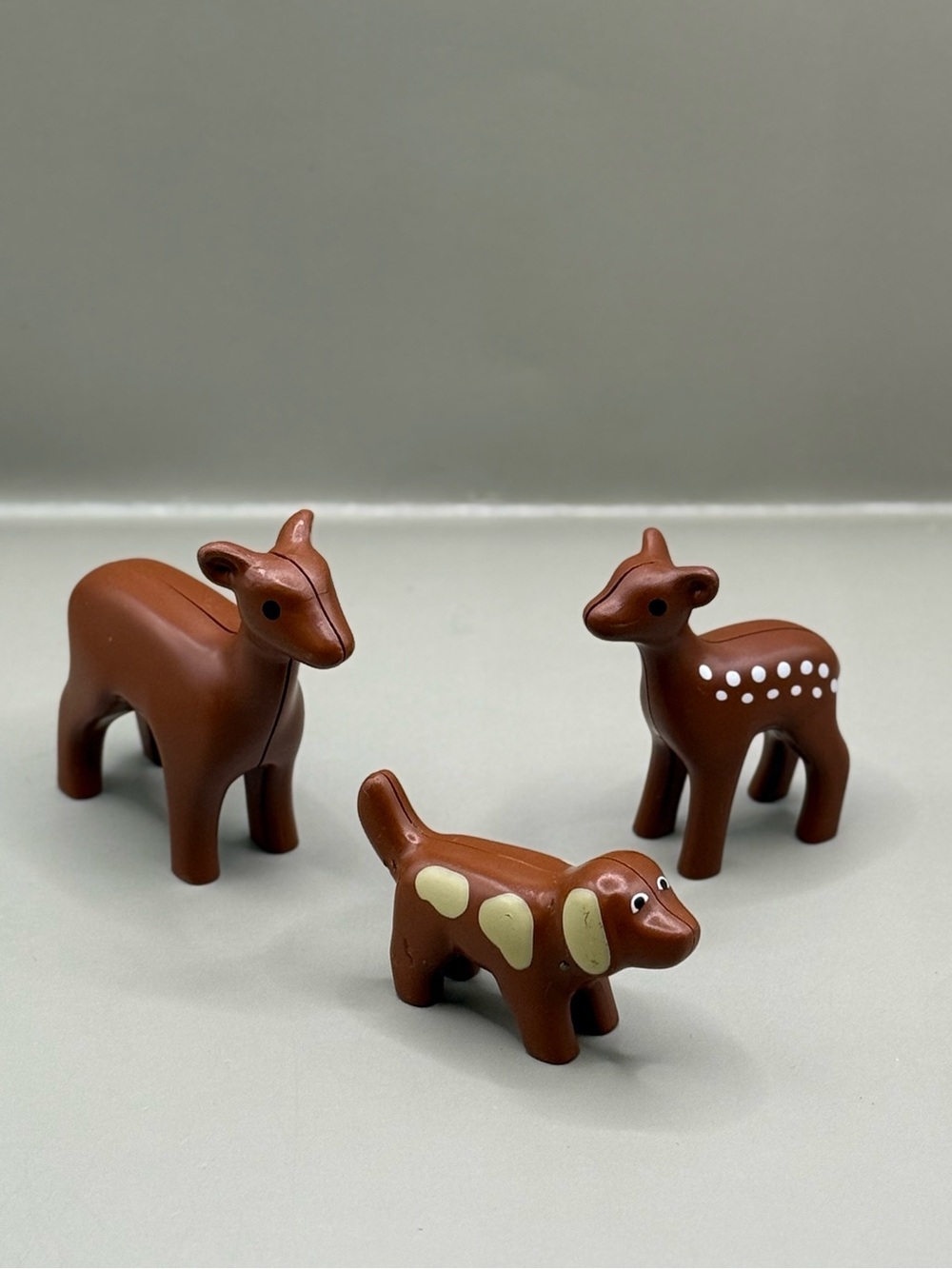Vintage Playmobil Animal Figures Lot of 3 Deers and Dog